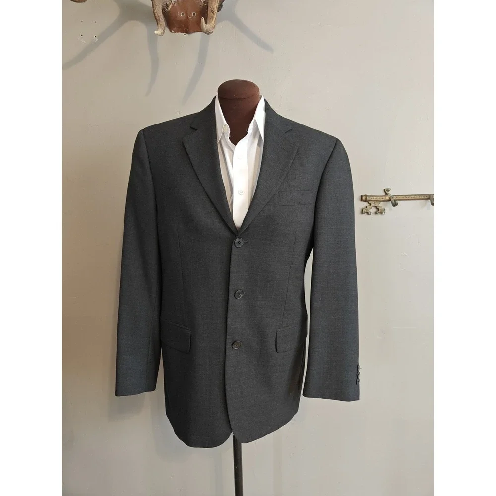 Paul Dione Mens Gray Wool Sport Coat 38R Single Breasted 3 Button Blazer Canada
